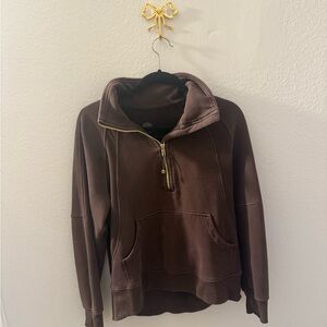 Lululemon Brown Half-Zip Scuba Hoodie